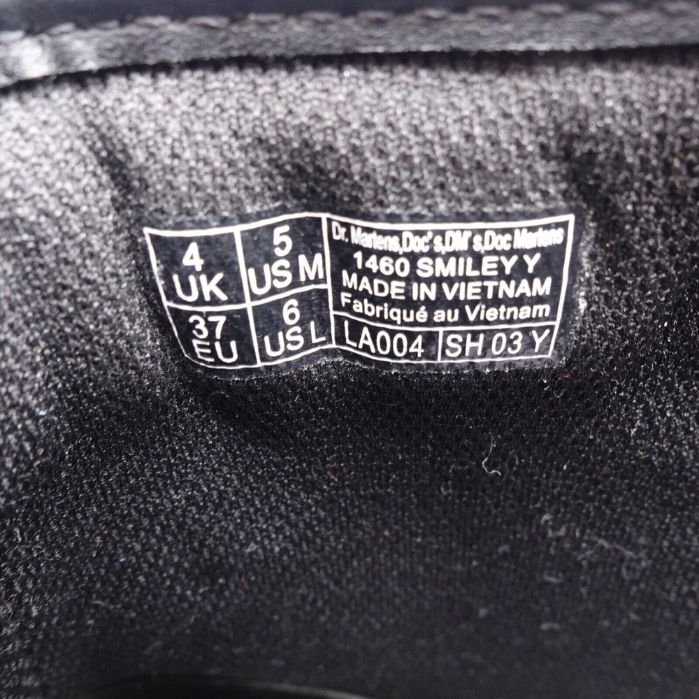 NEW Dr. Martens Smiley 1460 Leather Lace Up Side Zip Boots - Picture 2 of 9